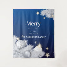 Vinterblå vit julstjärna träd dekoration