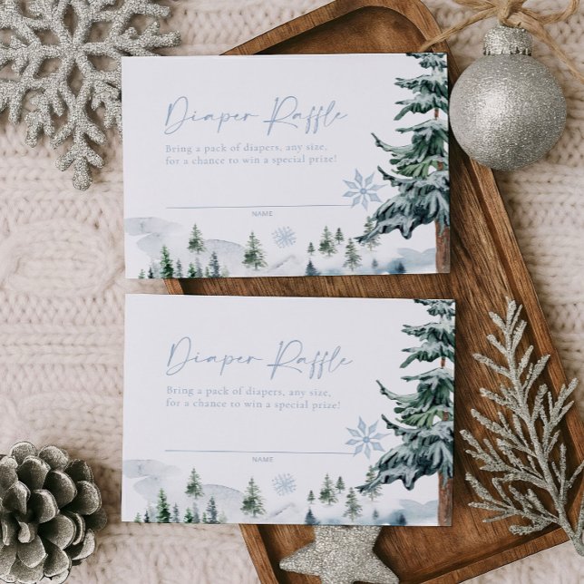 Vinterblåblöjat uppringningskort anteckningskort (Skapare uppladdad)