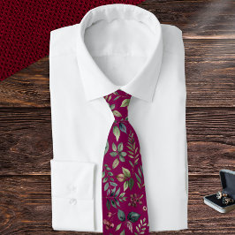 Vinterblad och bär Herr burgunder botanisk Slips