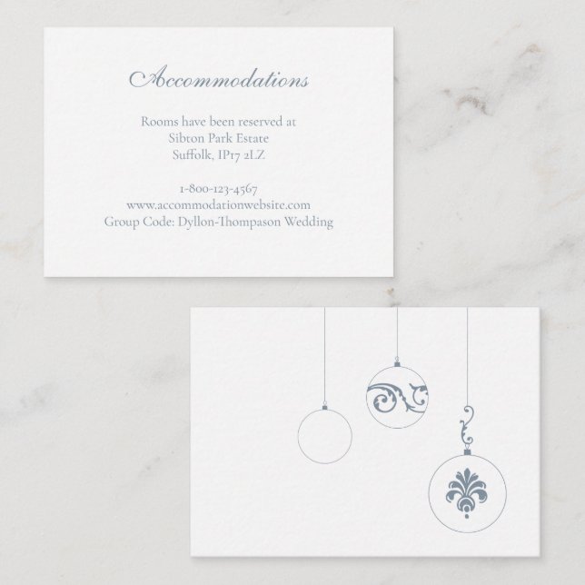 Vinterblått julläge, bommeboende tilläggskort (Fram/baksida)