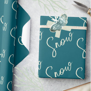 vinterblått skiffer och elegant av smör från snö presentpapper