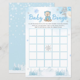 Vinterblått vattenfärgsspel Baby Bingo Baby Shower