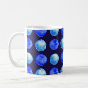 Vinterblåttvattenfärgen pricker mönster kaffemugg