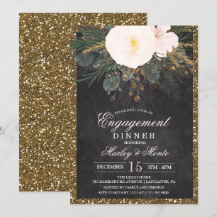 Vinterblomma Bröllopsmiddagsinbjudan Inbjudningar