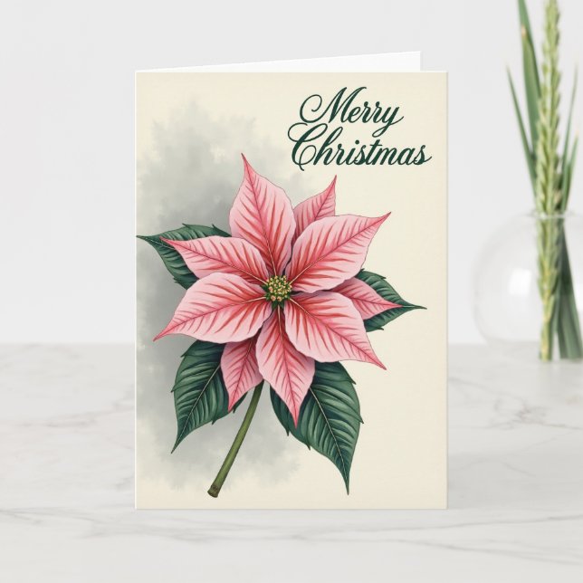 Vinterblommande julkort kort (Framsida)