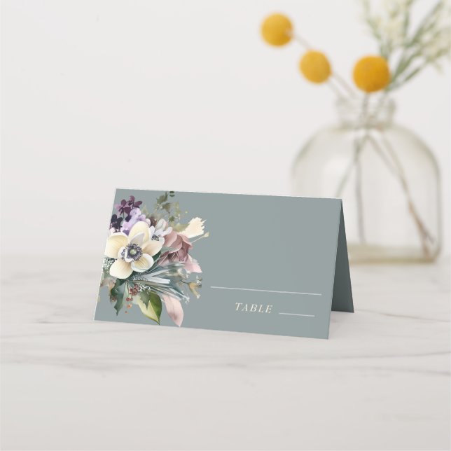 VinterBlommigt | HELGDAG BRÖLLOP Placeringskort (Framsida)