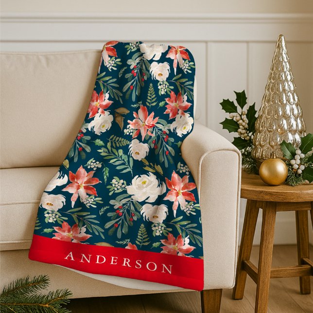 VinterBlommigt | Helgdag för Personlig Fleecefilt (Skapare uppladdad)