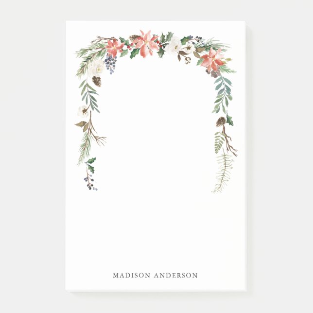 VinterBlommigt | Helgdag för Personlig Post-it Block (Framsida)