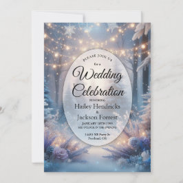 VinterBlommigtar i Frosted Gräs Bröllop Inbjudningar