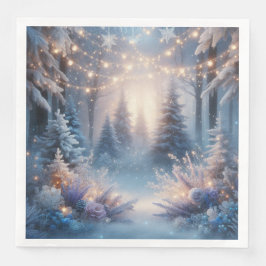 VinterBlommigtar i Frosted Gräs Dinner Napkins Pappersservett