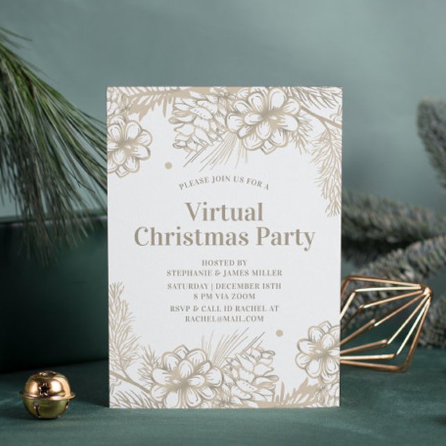 VinterBlommigten Virtuella Onlinen Party Inbjudningar (Skapare uppladdad)