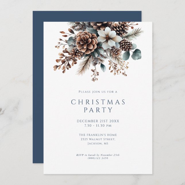 VinterBlommigtens Julfest jul Julkort (Fram/baksida)