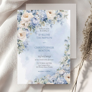 Vinterblommor av chic, vinterblommor av grönt bröl inbjudningar