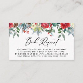 Vinterblommor Baby Shower Bokförfrågan Tilläggskort