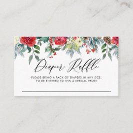 Vinterblommor Babyskare Diaper Raffle Tilläggskort