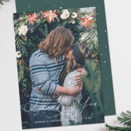 Vinterblommor | Bröllopsfotoöverlägg Tack Kort