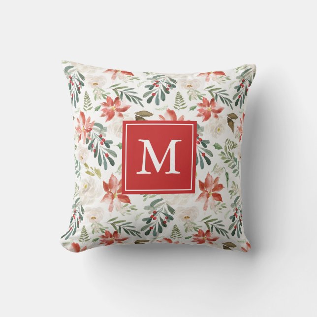 Vinterblommor | Högtidsmonogram Kudde (Framsida)