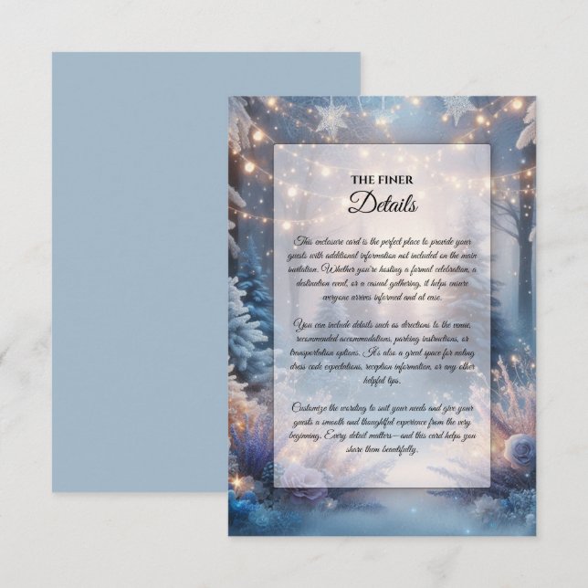 Vinterblommor i frostiga tallar Bröllop Tilläggskort (Fram/baksida)