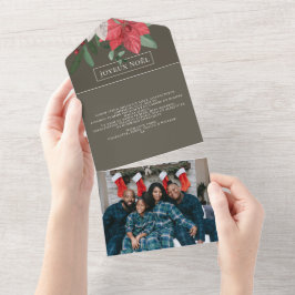 Vinterblommor Joyeux Noël Elegant julkort