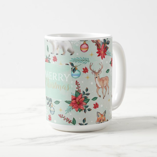 Vinterblommor Jul Mönster Kaffemugg (Framsida höger)