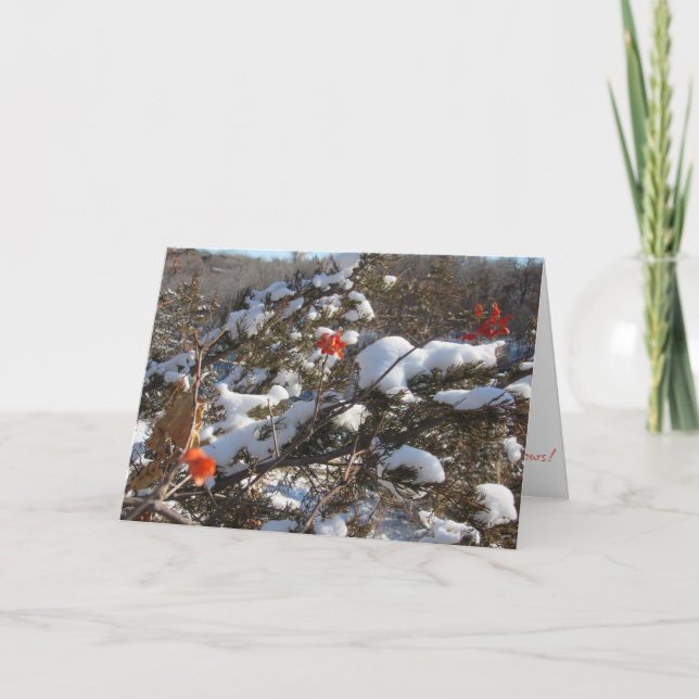 "Vinterblommor" Julkort Kort (Framsida)
