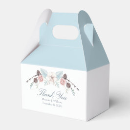 Vinterblommor och blad vattenfärg bröllop presentaskar