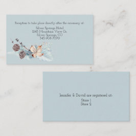 Vinterblommor och blad vattenfärgbröllop tilläggskort