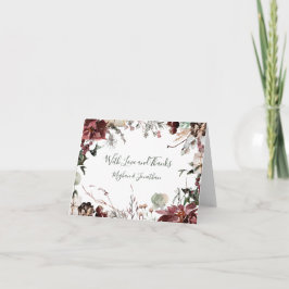Vinterblomningar - Mörk Skoggrön - Bröllop Tack Kort