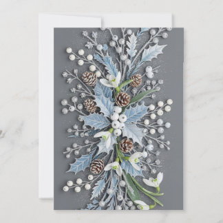 Vinterblomsterarrangemang med Frostad Vintervitsip Inbjudningar