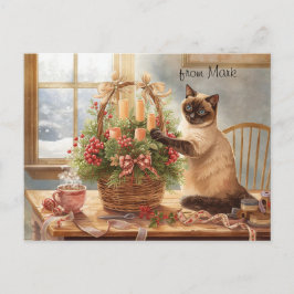 Vinterblomsterfirman Cozy Cat julkollektion Helg Vykort