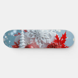 Vinterblomsterkomposition Mini Skateboard Bräda 18,5 Cm