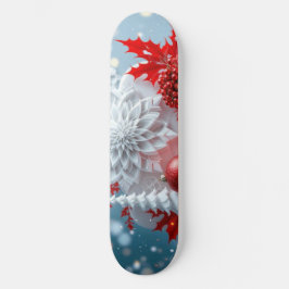 Vinterblomsterkomposition Mini Skateboard Bräda 18,5 Cm