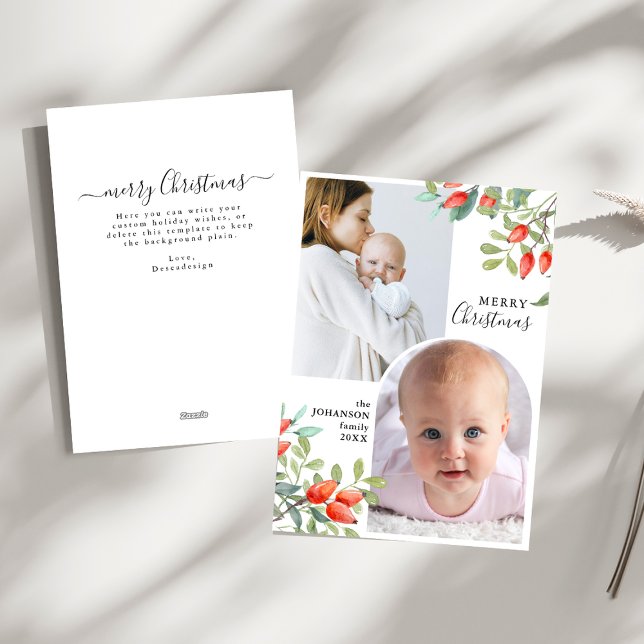 Vinterbotaniker Elegant jul 2 Foto Julkort (Skapare uppladdad)