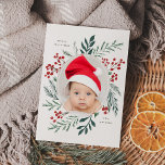 Vinterbotaniker Elegant - jul - multifoto Julkort<br><div class="desc">Det här anpassadet med flera fotokort har elegant vattenfärgsbotaniska helgdag som ramen på fotot på ett vackert sätt. Perfekt för speciella helgdagar i extra, som baby: första julklapp, helgdag spara datumen och bröllop uttalanden tack. Visst, att göra en slående och snyggt påstående i julhelg, det gör en underbar keepy! Originalteckning...</div>