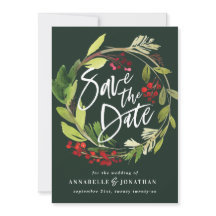 Vinterbotanisk bladrött grönt vattenfärgad spara