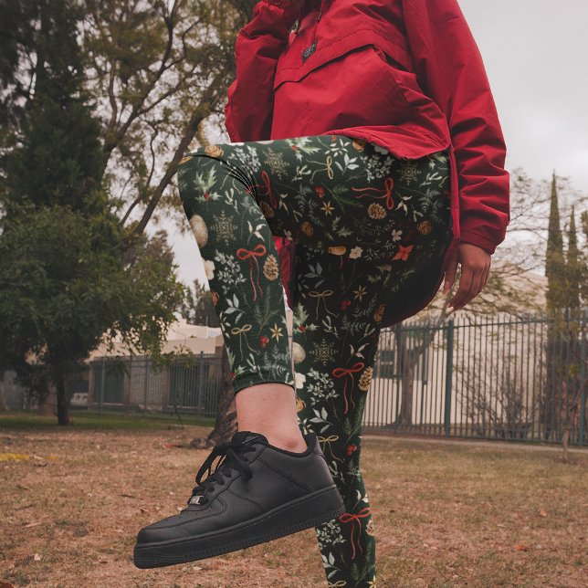 Vinterbotanisk julafton leggings (Skapare uppladdad)