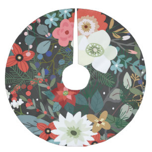 Vinterbotaniska blommor Blommigt Jul-Helgdag Julgransmatta Borstad Polyester