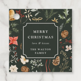 Vinterbotaniska julafton Party Gåvor Etiketter