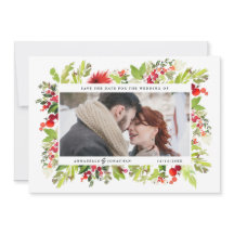 Vinterbotaniskt bladfärgfoto med rött vattenfärg