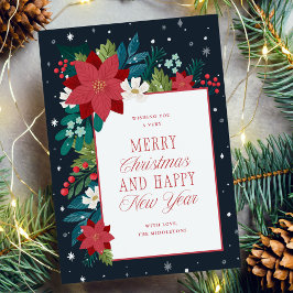 Vinterbotaniskt färgat God jul Julkort