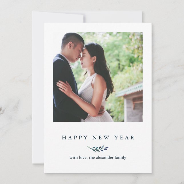 Vinterbotaniskt med Rand Gott nytt år Photo Julkort (Framsida)