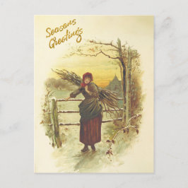 Vinterbränslevykort för jul helg vykort