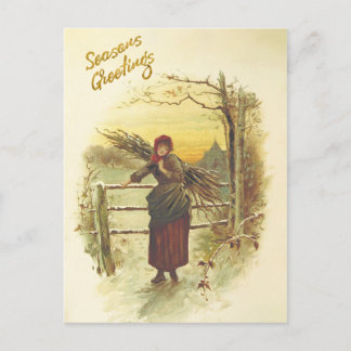 Vinterbränslevykort för jul helg vykort