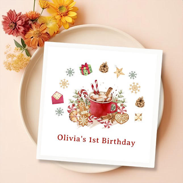 Vinterbringerbröd Julkookies Födelsedag Pappersservett (Skapare uppladdad)