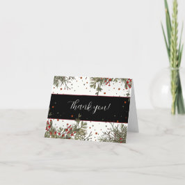 Vinterbröllop Elegant Modern Söt Inspirief Tack Kort