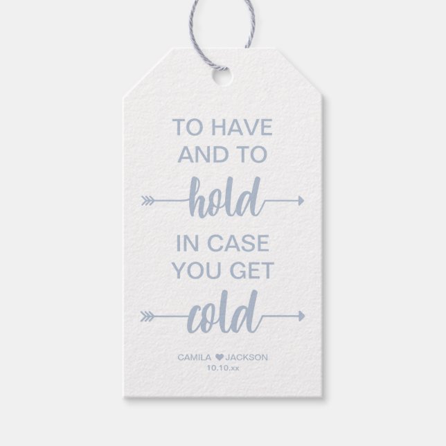 Vinterbröllop, filtförmån presentetikett (Framsidan)