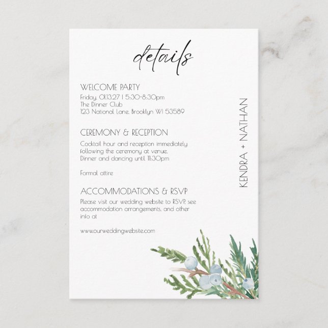 Vinterbröllop, frostat bergskort tilläggskort (Framsida)