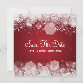 Vinterbröllop Gnistrande Natt Röd Inbjudningar