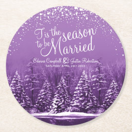 Vinterbröllop gräs träd sjö lila underlägg papper rund