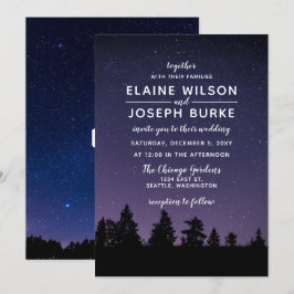 vinterbröllop i gräs träd inbjudningar